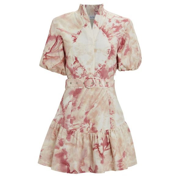 SWF Dresses & Skirts - SWF Tie-Dye Puff Sleeve Mini Dress